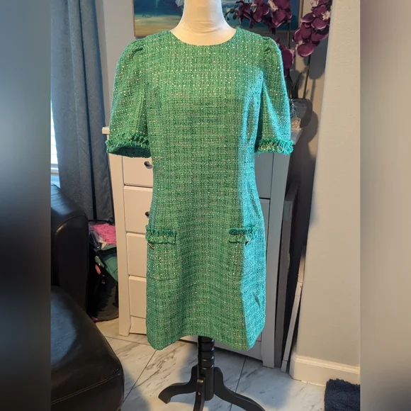 Lilly Pulitzer Kelly Green Ryner Palm Beach Boucle Dress - Picture 2 of 5